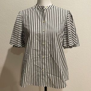 Kate Spade Striped Blouse with Fun Sleeves